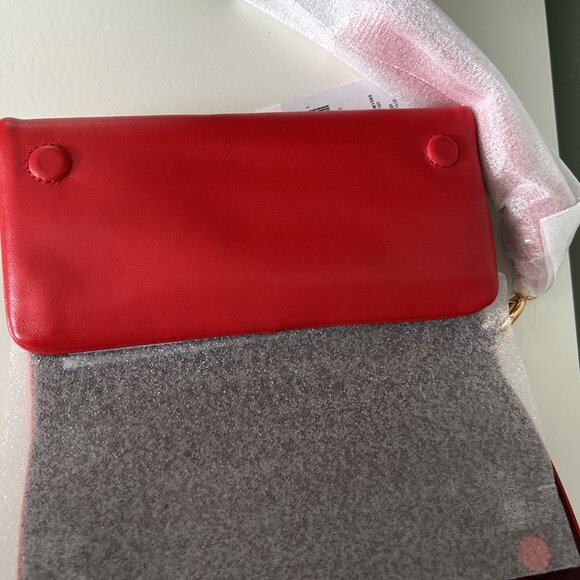 Tory Burch Red Clutch with Gold Accents - Picture 3 of 6